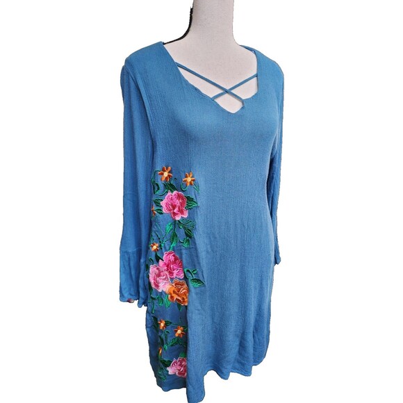 Wonderland by Orange Embroidered Top Size M Lined Boho - Picture 1 of 10